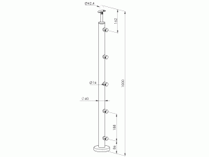 inoxstup na balkon 40+4x15 polirano a2