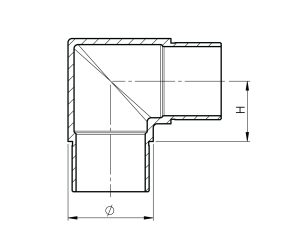 kutni spoj cijevi u gerung- dimenzije