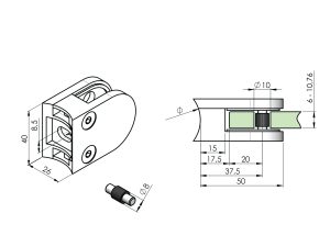 držač stakla dimenzije