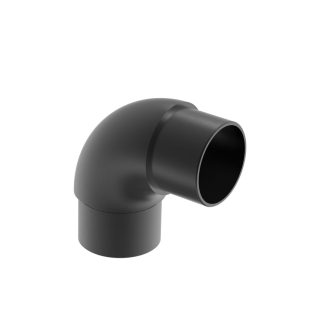 Spoj za cijevi ∅42,4x2, kutni 90° (hamburški luk), Inox A2, crno: RAL 9005