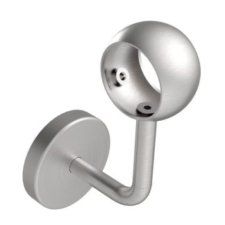 Držač rukohvata sa prstenom, zidni, za okrugle rukohvate, Inox A2, brušeno