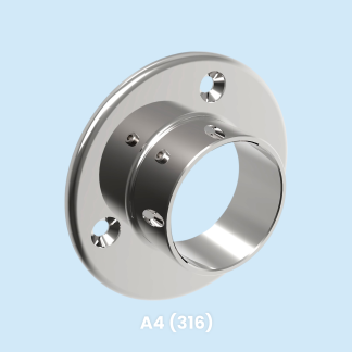 Zidni prihvat / prirubnica rukohvata za cijev ∅42,4, Inox A4, polirano
