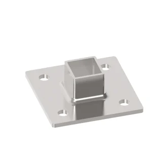 Sidrena stopa kvadratna za stup 40x40x2, Inox A2, brušeno